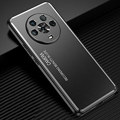 Luxury Aluminum Metal Back Cover and Silicone Frame Case JL2 for Huawei Honor Magic4 5G Black