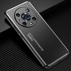 Luxury Aluminum Metal Back Cover and Silicone Frame Case JL2 for Huawei Honor Magic4 Pro 5G Black