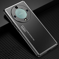 Luxury Aluminum Metal Back Cover and Silicone Frame Case JL2 for Huawei Honor X9a 5G Black