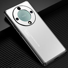 Luxury Aluminum Metal Back Cover and Silicone Frame Case JL2 for Huawei Honor X9a 5G Silver