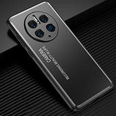 Luxury Aluminum Metal Back Cover and Silicone Frame Case JL2 for Huawei Mate 50 Pro Black