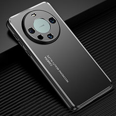 Luxury Aluminum Metal Back Cover and Silicone Frame Case JL2 for Huawei Mate 60 Pro+ Plus Black