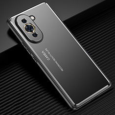 Luxury Aluminum Metal Back Cover and Silicone Frame Case JL2 for Huawei Nova 10 Black