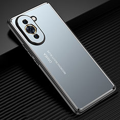 Luxury Aluminum Metal Back Cover and Silicone Frame Case JL2 for Huawei Nova 10 Pro Blue