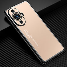 Luxury Aluminum Metal Back Cover and Silicone Frame Case JL2 for Huawei Nova 11 Gold