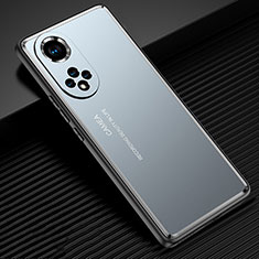 Luxury Aluminum Metal Back Cover and Silicone Frame Case JL2 for Huawei Nova 9 Blue