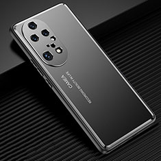 Luxury Aluminum Metal Back Cover and Silicone Frame Case JL2 for Huawei P50 Black