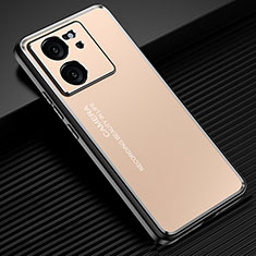 Luxury Aluminum Metal Back Cover and Silicone Frame Case JL2 for Xiaomi Redmi K60 Ultra 5G Gold