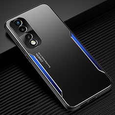 Luxury Aluminum Metal Back Cover and Silicone Frame Case JL3 for Huawei Honor 70 Pro 5G Blue