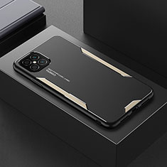 Luxury Aluminum Metal Back Cover and Silicone Frame Case PB1 for Huawei Nova 8 SE 4G Gold