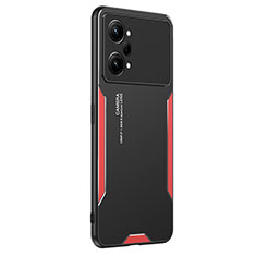 Luxury Aluminum Metal Back Cover and Silicone Frame Case PB1 for Oppo K10 Pro 5G Red