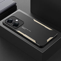 Luxury Aluminum Metal Back Cover and Silicone Frame Case PB1 for Oppo K11 5G Gold