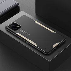 Luxury Aluminum Metal Back Cover and Silicone Frame Case PB1 for Vivo iQOO U3x 5G Gold