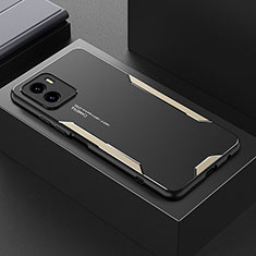 Luxury Aluminum Metal Back Cover and Silicone Frame Case PB1 for Vivo Y01 Gold