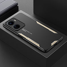 Luxury Aluminum Metal Back Cover and Silicone Frame Case PB1 for Vivo Y16 Gold