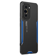 Luxury Aluminum Metal Back Cover and Silicone Frame Case PB2 for Huawei Nova 10 Pro Blue