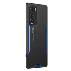 Luxury Aluminum Metal Back Cover and Silicone Frame Case PB2 for Realme GT Master Explorer 5G Blue