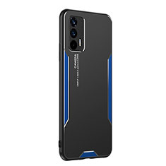 Luxury Aluminum Metal Back Cover and Silicone Frame Case PB2 for Realme GT Neo 5G Blue