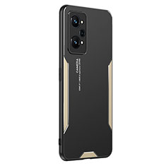 Luxury Aluminum Metal Back Cover and Silicone Frame Case PB2 for Realme GT Neo2 5G Gold