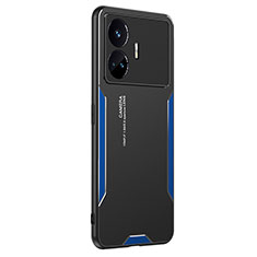 Luxury Aluminum Metal Back Cover and Silicone Frame Case PB2 for Realme GT Neo5 SE 5G Blue