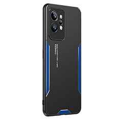 Luxury Aluminum Metal Back Cover and Silicone Frame Case PB2 for Realme GT2 Pro 5G Blue