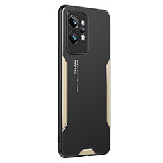 Luxury Aluminum Metal Back Cover and Silicone Frame Case PB2 for Realme GT2 Pro 5G Gold