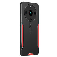 Luxury Aluminum Metal Back Cover and Silicone Frame Case PB2 for Realme Narzo 60 Pro 5G Red