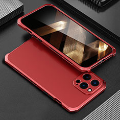 Luxury Aluminum Metal Cover Case 360 Degrees for Apple iPhone 16 Pro Max Red