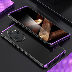 Luxury Aluminum Metal Cover Case 360 Degrees for Huawei Honor 100 Pro 5G Purple