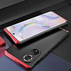 Luxury Aluminum Metal Cover Case 360 Degrees for Huawei Honor 50 5G Red and Black