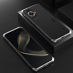 Luxury Aluminum Metal Cover Case 360 Degrees for Huawei Nova 11 Silver and Black