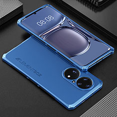 Luxury Aluminum Metal Cover Case 360 Degrees for Huawei P50 Blue