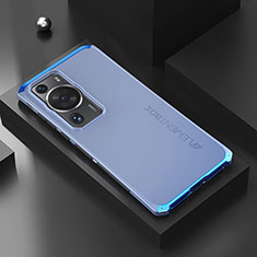 Luxury Aluminum Metal Cover Case 360 Degrees for Huawei P60 Pro Blue