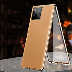 Luxury Aluminum Metal Cover Case 360 Degrees for Oppo Find X3 5G Orange