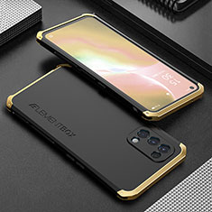 Luxury Aluminum Metal Cover Case 360 Degrees for Oppo K9 5G Gold and Black