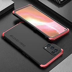 Luxury Aluminum Metal Cover Case 360 Degrees for Oppo K9 5G Red and Black