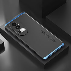 Luxury Aluminum Metal Cover Case 360 Degrees for Oppo Reno10 Pro+ Plus 5G Blue and Black