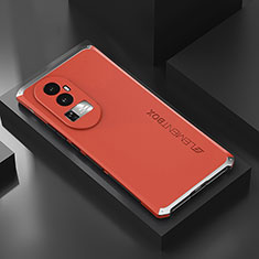 Luxury Aluminum Metal Cover Case 360 Degrees for Oppo Reno10 Pro+ Plus 5G Silver and Red