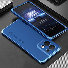 Luxury Aluminum Metal Cover Case 360 Degrees for Oppo Reno9 Pro 5G Blue