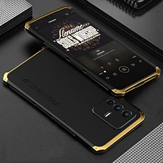 Luxury Aluminum Metal Cover Case 360 Degrees for Vivo V23 Pro 5G Gold and Black