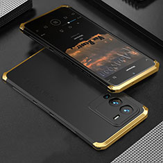 Luxury Aluminum Metal Cover Case 360 Degrees for Vivo V25 Pro 5G Gold and Black