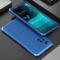 Luxury Aluminum Metal Cover Case 360 Degrees for Xiaomi Poco X4 NFC Blue