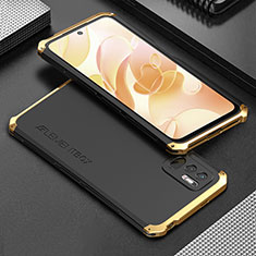 Luxury Aluminum Metal Cover Case 360 Degrees for Xiaomi Redmi Note 10 JE 5G Gold and Black