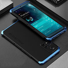 Luxury Aluminum Metal Cover Case 360 Degrees for Xiaomi Redmi Note 11 Pro+ Plus 5G Blue and Black