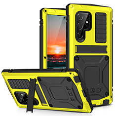 Luxury Aluminum Metal Cover Case 360 Degrees M04 for Samsung Galaxy S23 Ultra 5G Yellow