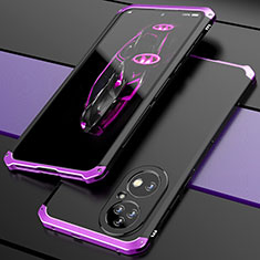 Luxury Aluminum Metal Cover Case 360 Degrees P01 for Huawei P50 Purple