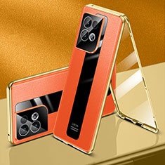 Luxury Aluminum Metal Cover Case 360 Degrees P01 for Oppo Reno9 Pro+ Plus 5G Orange