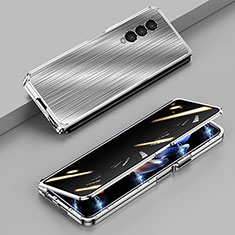 Luxury Aluminum Metal Cover Case 360 Degrees P01 for Samsung Galaxy Z Fold4 5G Silver