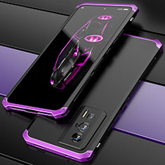 Luxury Aluminum Metal Cover Case 360 Degrees P01 for Xiaomi Redmi K60 5G Purple