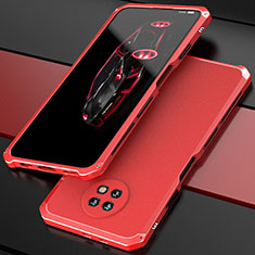 Luxury Aluminum Metal Cover Case 360 Degrees P01 for Xiaomi Redmi Note 9 5G Red